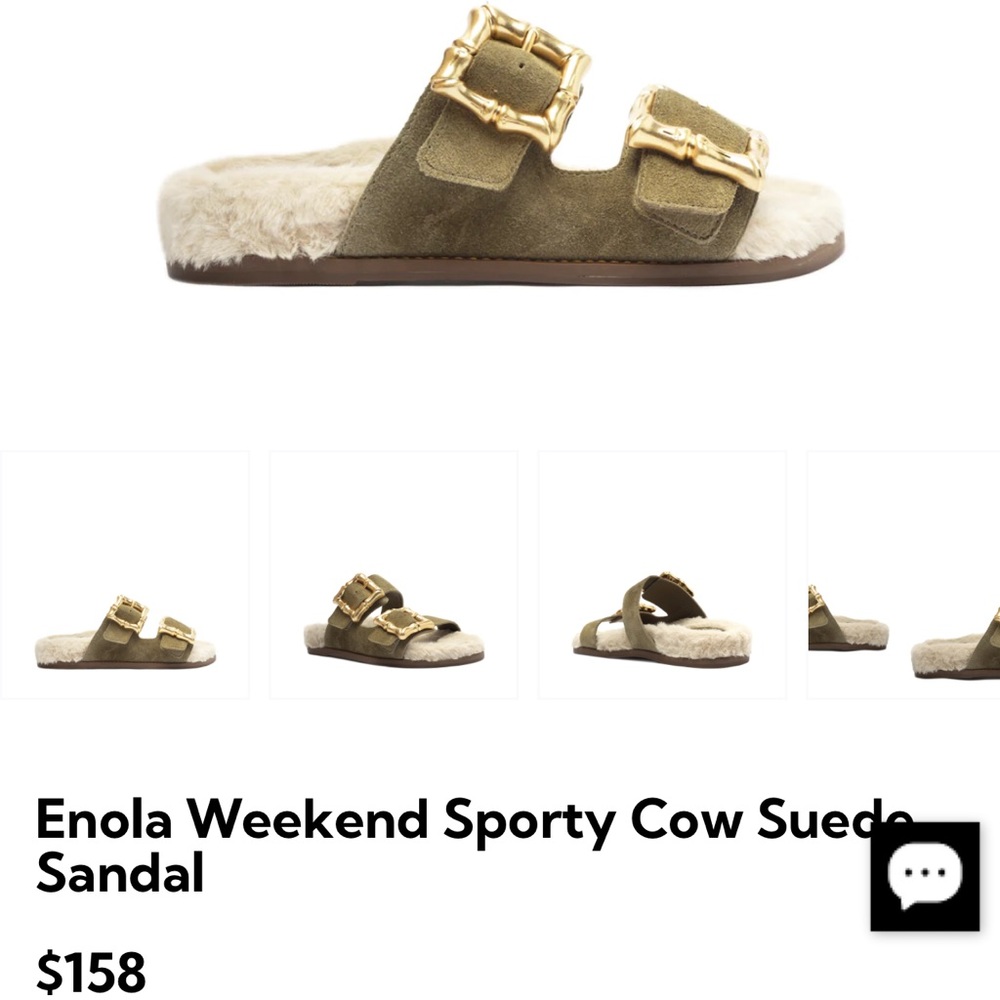 Schutz Enola Weekend Sporty Cow Suede Sandal Green